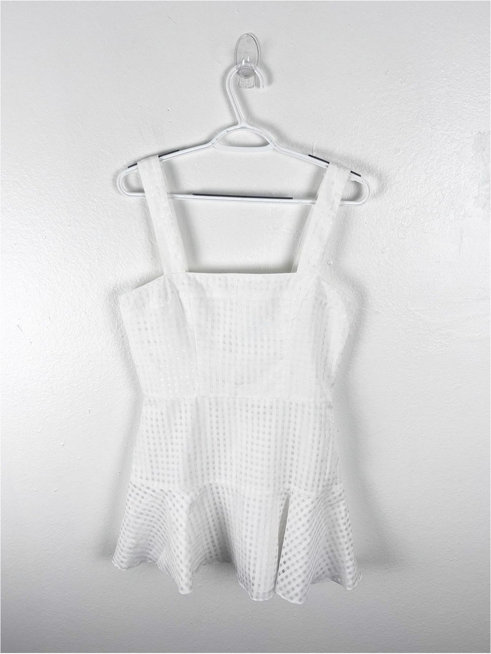 AMANDA UPRICHARD White Annalise Lined Back Zipper Flounce Hem Dress Medium